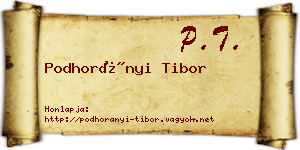 Podhorányi Tibor névjegykártya