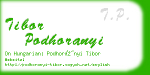 tibor podhoranyi business card